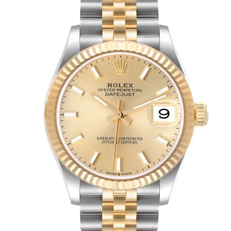 rolex 31mm gold steel